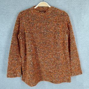 Linique‎ Collection Germany Women's Sm/Med Orange Knit Long Sleeve Mock Sweater